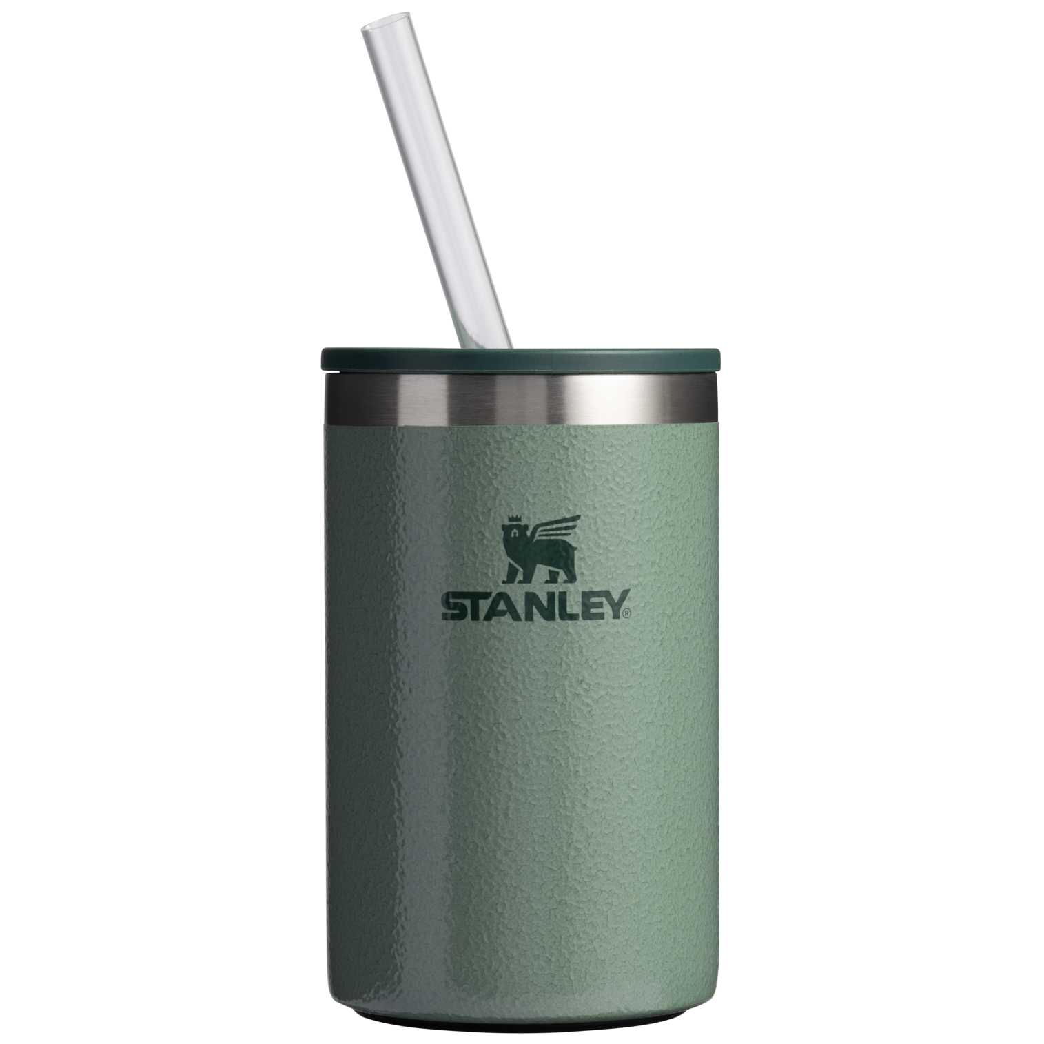 Stanley Everyday Can Cooler cup 10 oz with straw in  Hammertone Green 