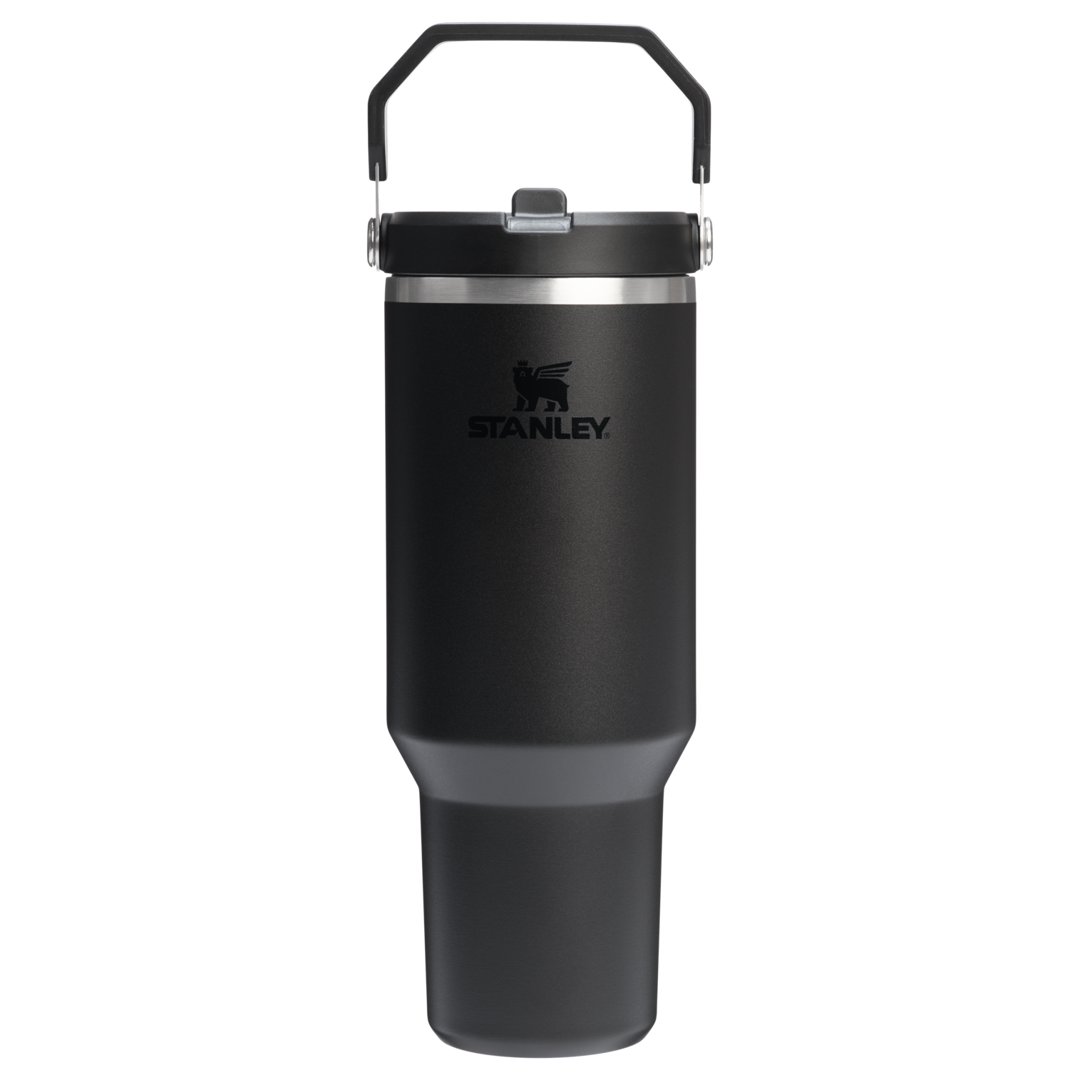 Stanley 40 OZ IceFlow Flip Straw Stainless Steel Water Bottle Tumbler In Black